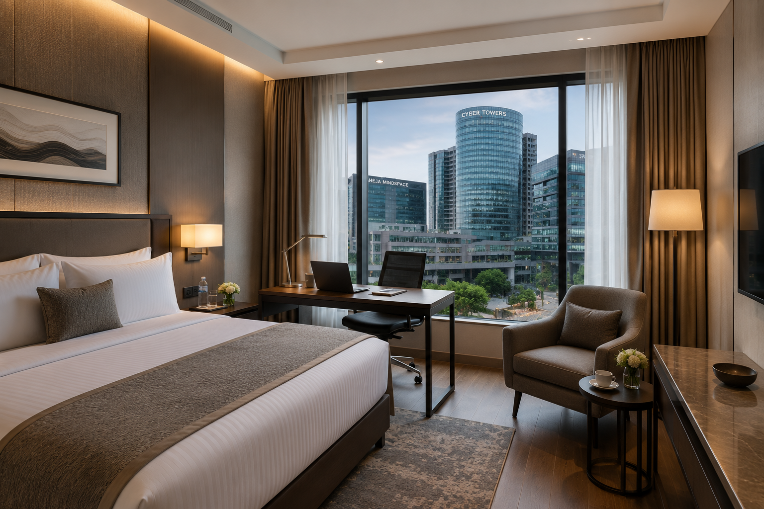 Modern Business Hotel Room Near HITEC City
